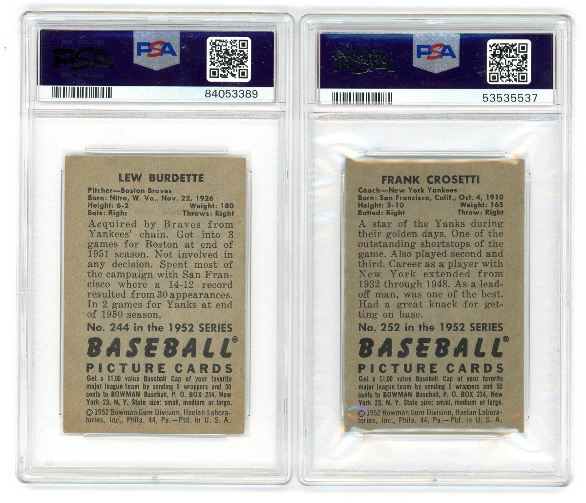 1952 BOWMAN BASEBALL COMPLETE GRADED SET BREAK - 2 GRADED CARDS PER BOX!
