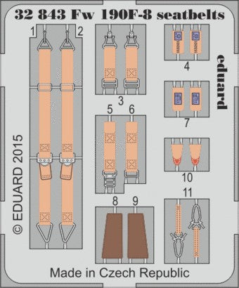 Eduard 32843 1/32 Aircraft- Fw190F8 Seatbelts for RVL (Painted)