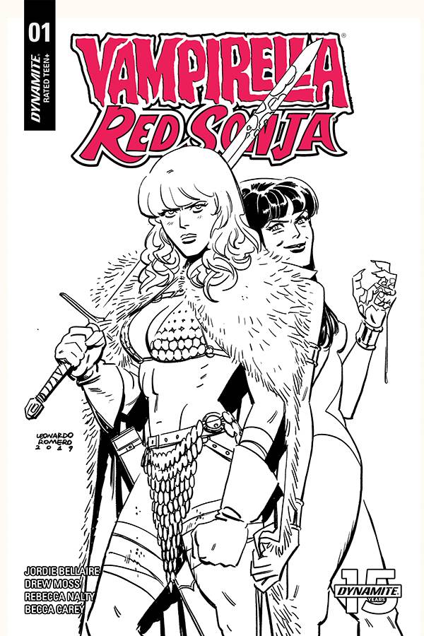 RED SONJA VAMPIRELLA #1 1:40 Jordie BELLAIRE B&W Variant  ( (09/04/2019) DYNAMITE
