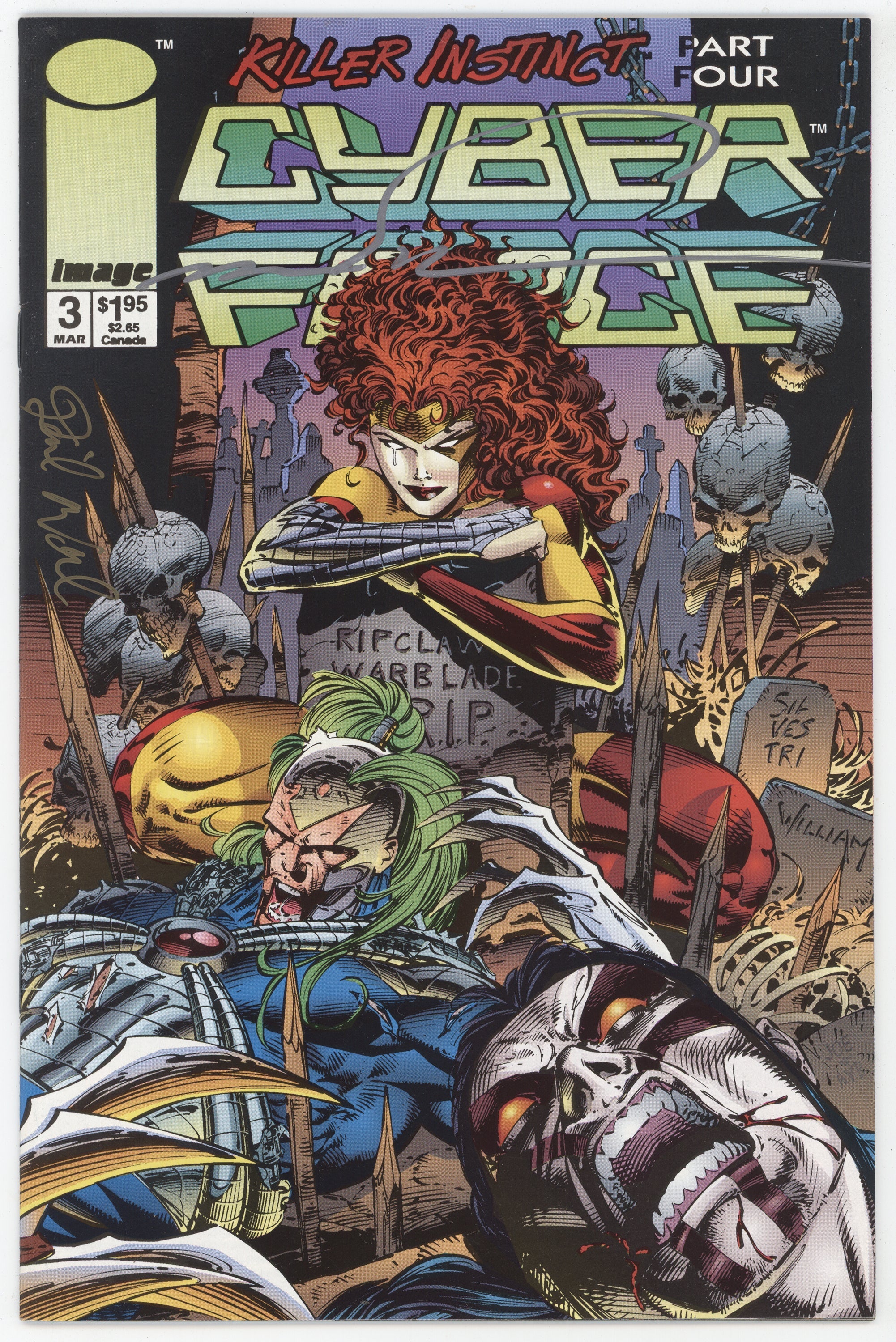 Cyberforce 3 Image 1994 NM- 9.2 Signed 2x Marc Silvestri David Wohl