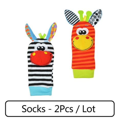 Soft Baby Rattle Wrist and Foot Socks Toy Set