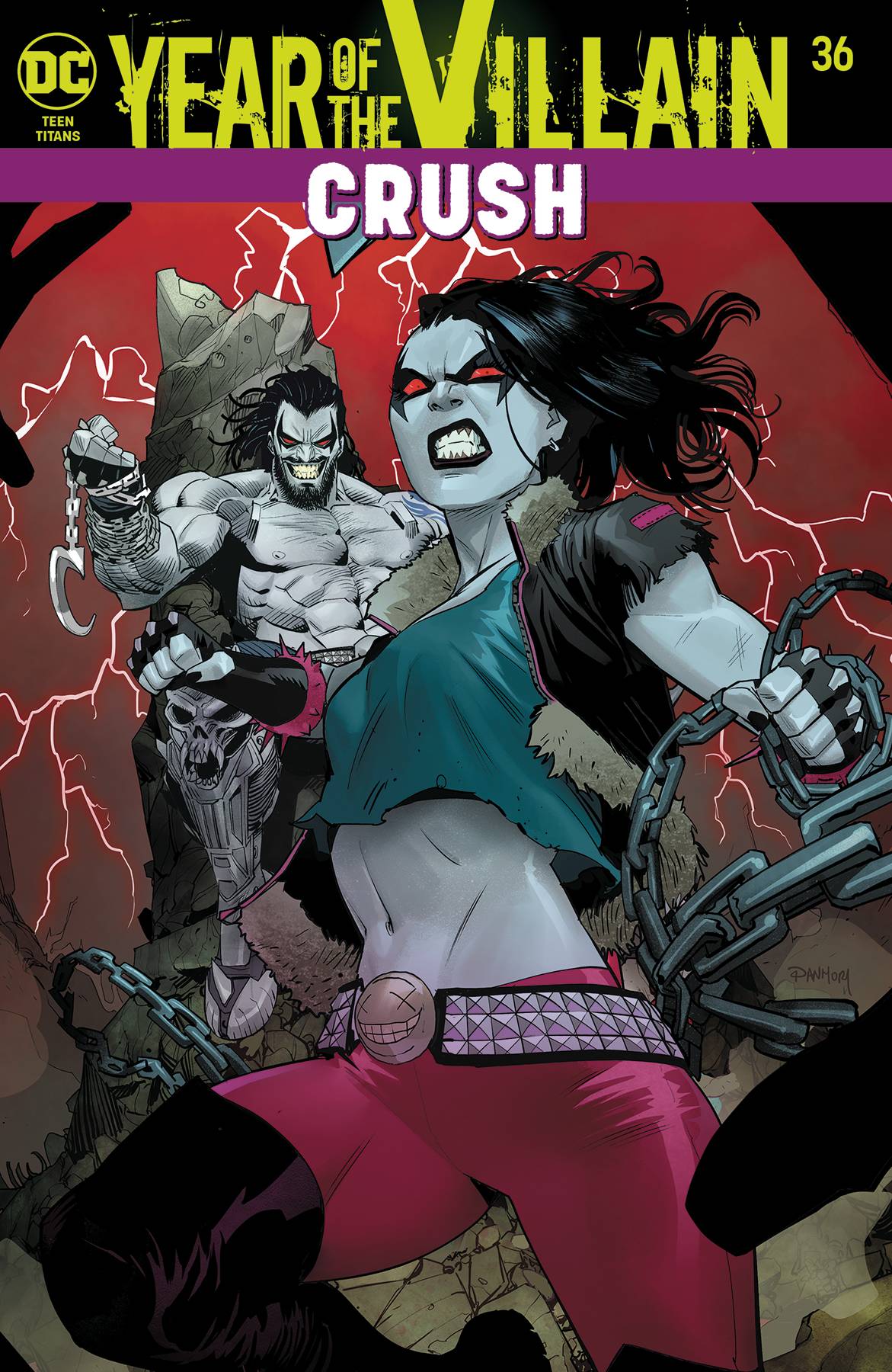 TEEN TITANS #36 A Dan Mora Adam Glass Acetate YOTV Lobo (11/20/2019) DC