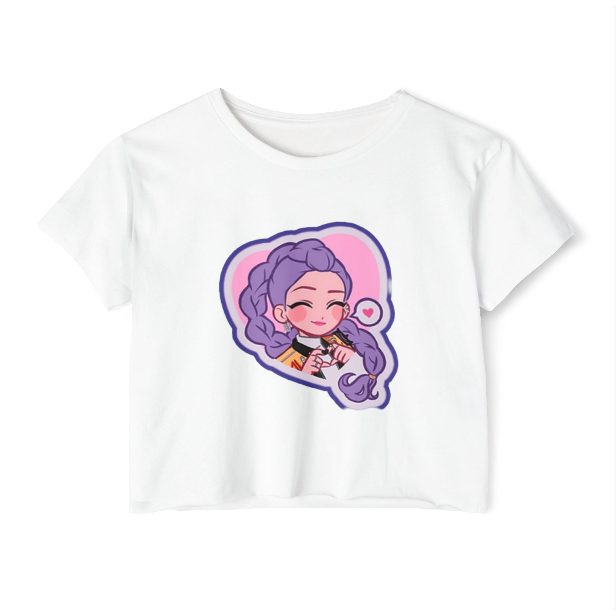 Idol style 2 Crop Top, Cute Anime Crop Top, Summer Festival Shirt, Graphic Tee for Music Festivals, Trendy Anime Apparel