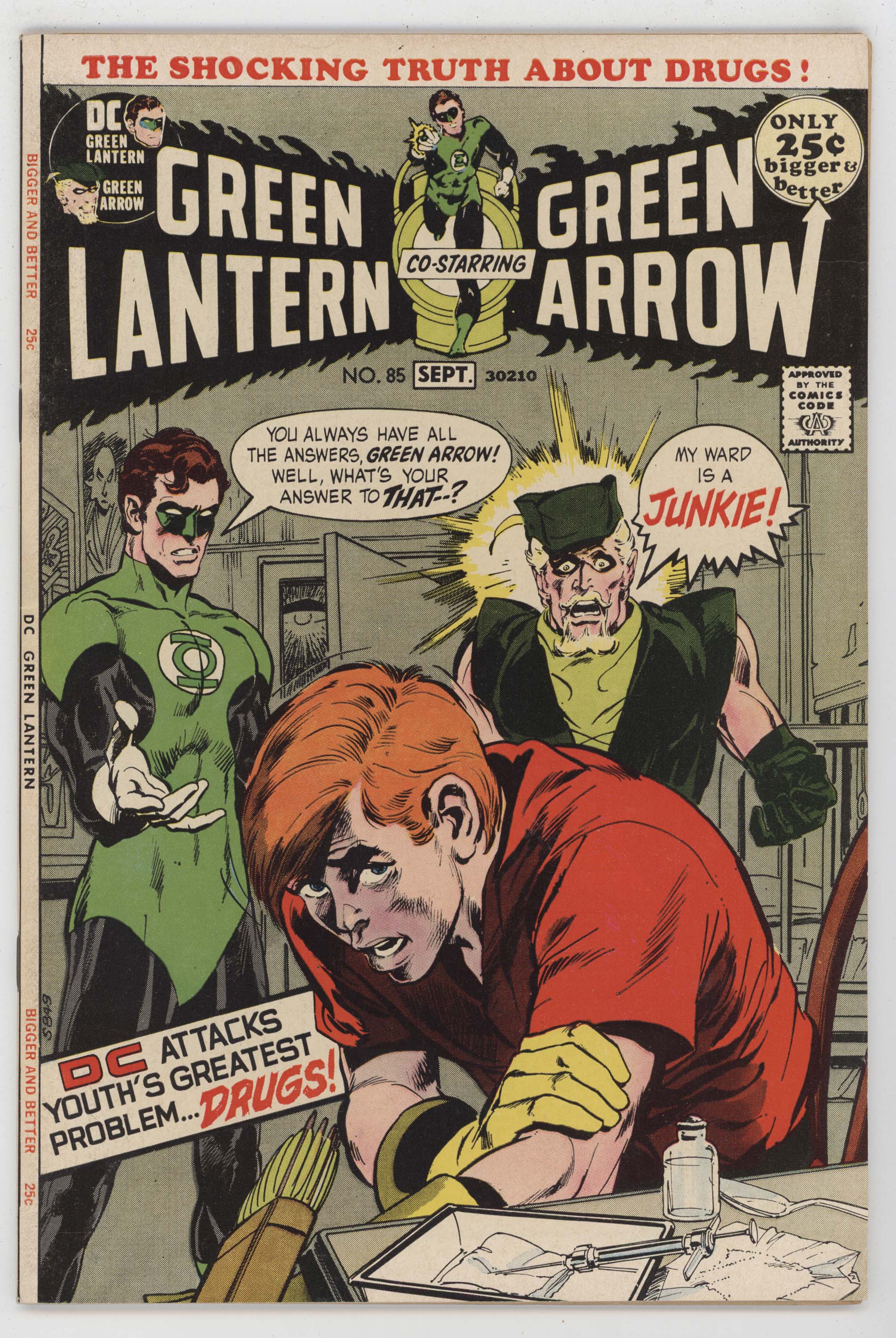 Green Lantern 85 DC 1971 VF Neal Adams Denny O'Neil Arrow Speedy Drug Junkie