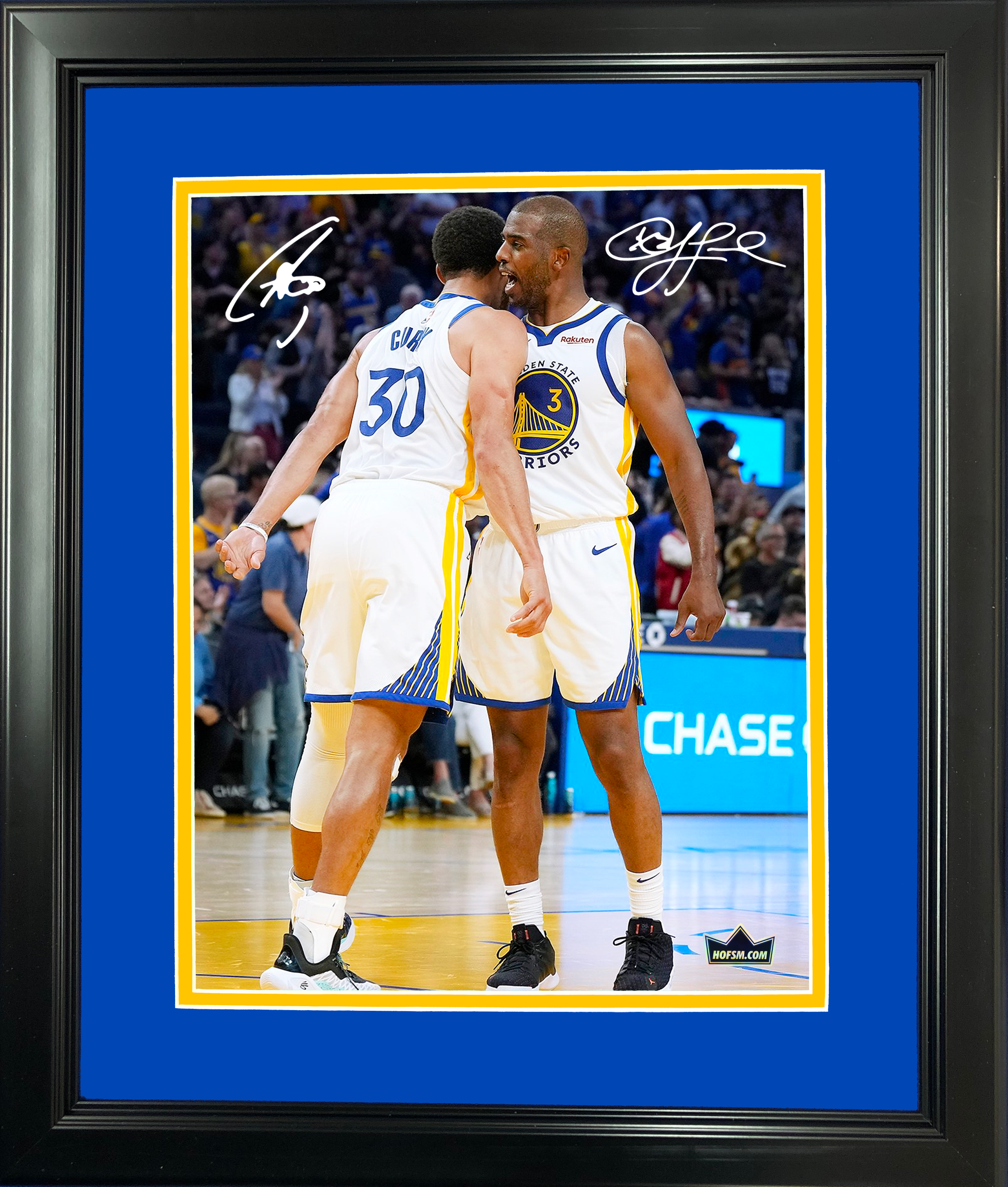 Framed Stephen Curry & Chris Paul Dual Facsimile Laser Engraved Signature Auto 11"x14"Basketball Photo HOFSM Holo