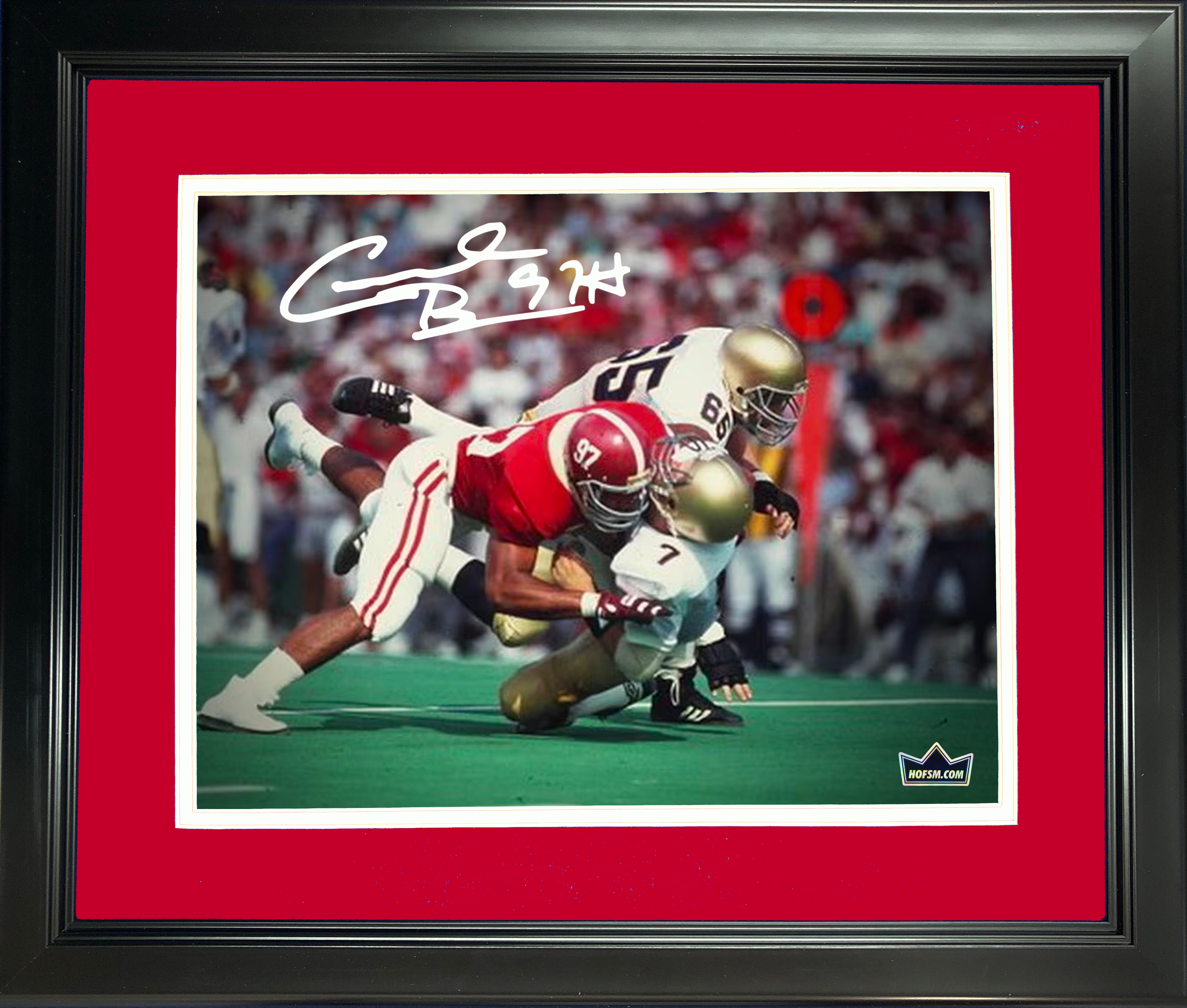 Framed Cornelius Bennett Facsimile Laser Engraved Signature Auto Alabama Crimson Tide 11"x14" College Football Photo HOFSM Holo