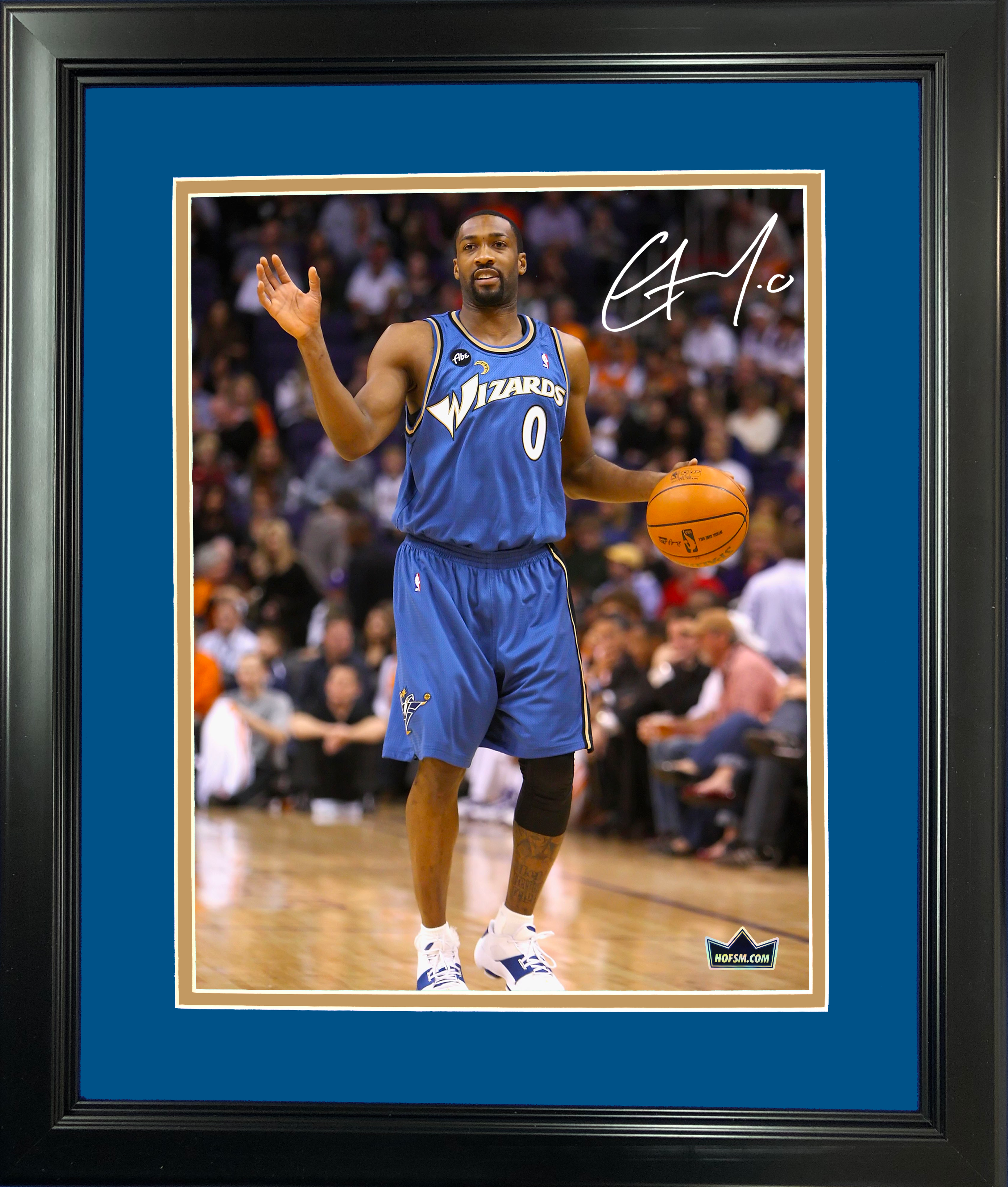 Framed Gilbert Arenas Facsimile Laser Engraved Signature Auto 11"x14" Basketball Photo HOFSM Holo