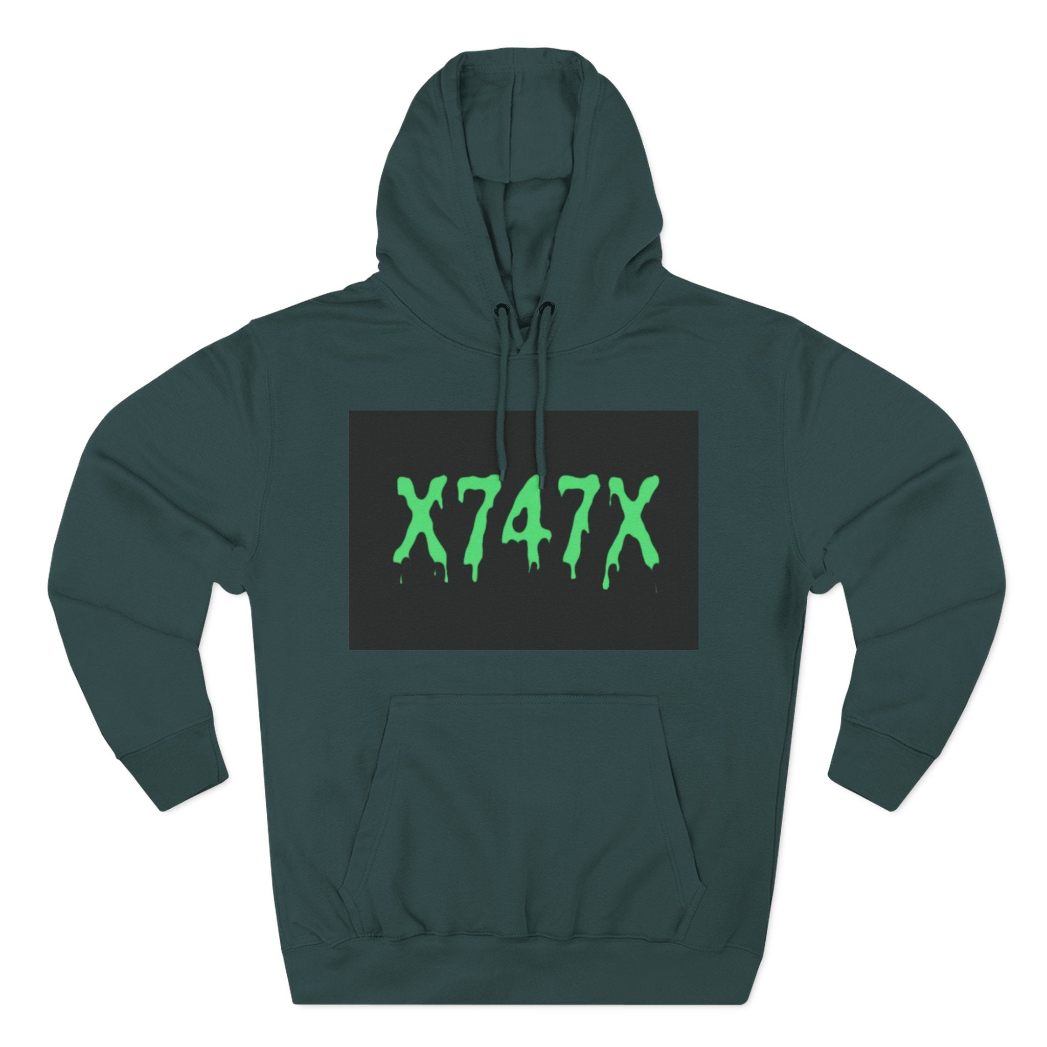 Fleece Hoodie - Neon Green X747X Skateboard Design