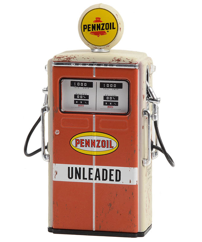 Greenlight 14140-C 1/18 Scale Pennzoil Unleaded - 1954 Tokheim 350 Twin Gas