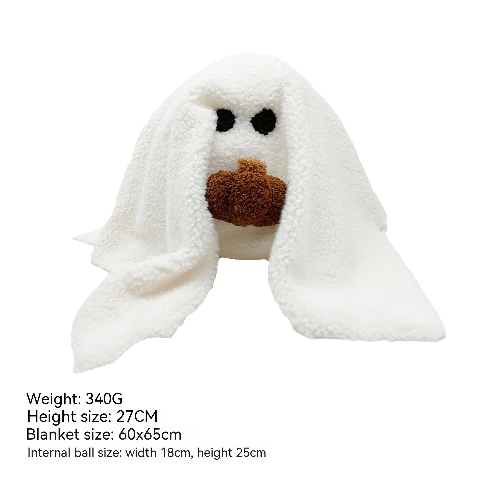 Halloween Ghost Plush Toy – Soft Decorative Doll with Pumpkin, Devil, or Cat