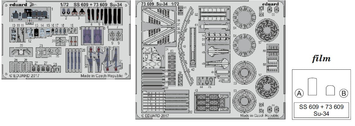 Eduard 73609 1/72 Aircraft- Su34 for TSM (Painted)