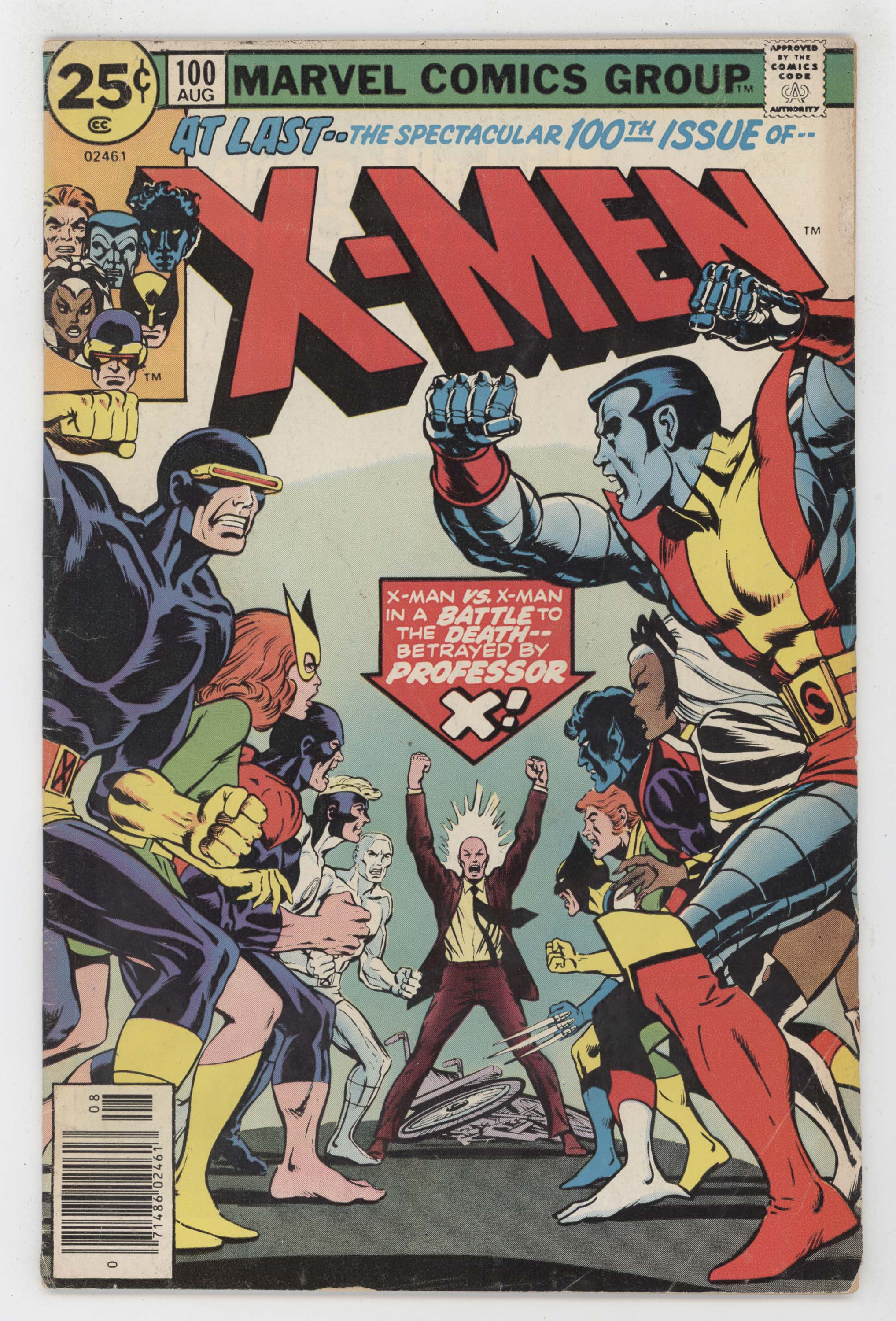 Uncanny X-Men 100 Marvel 1976 VG Wolverine Cyclops Colossus Storm