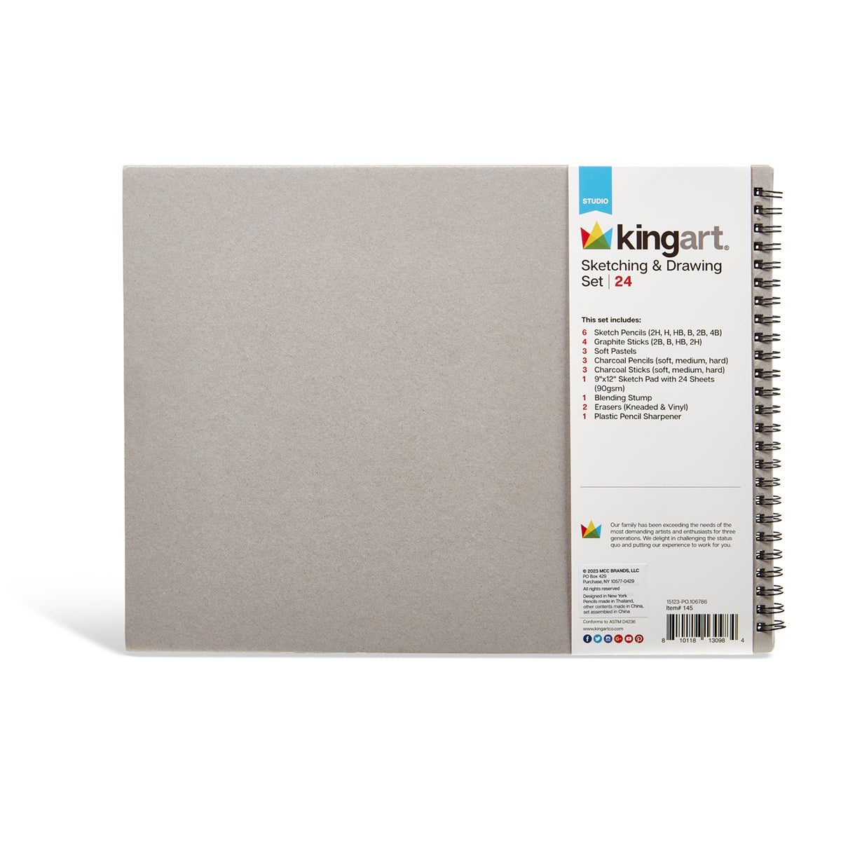 Sketching & Drawing Combo, Hardcover Book & 26 pc Pencil Set