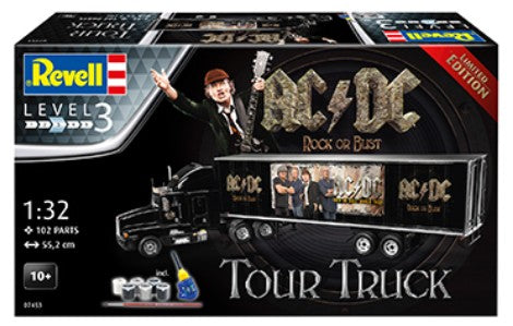 Revell 7453 1/32 AC/DC Tour Rock or Bust Tractor Trailer w/paint & glue