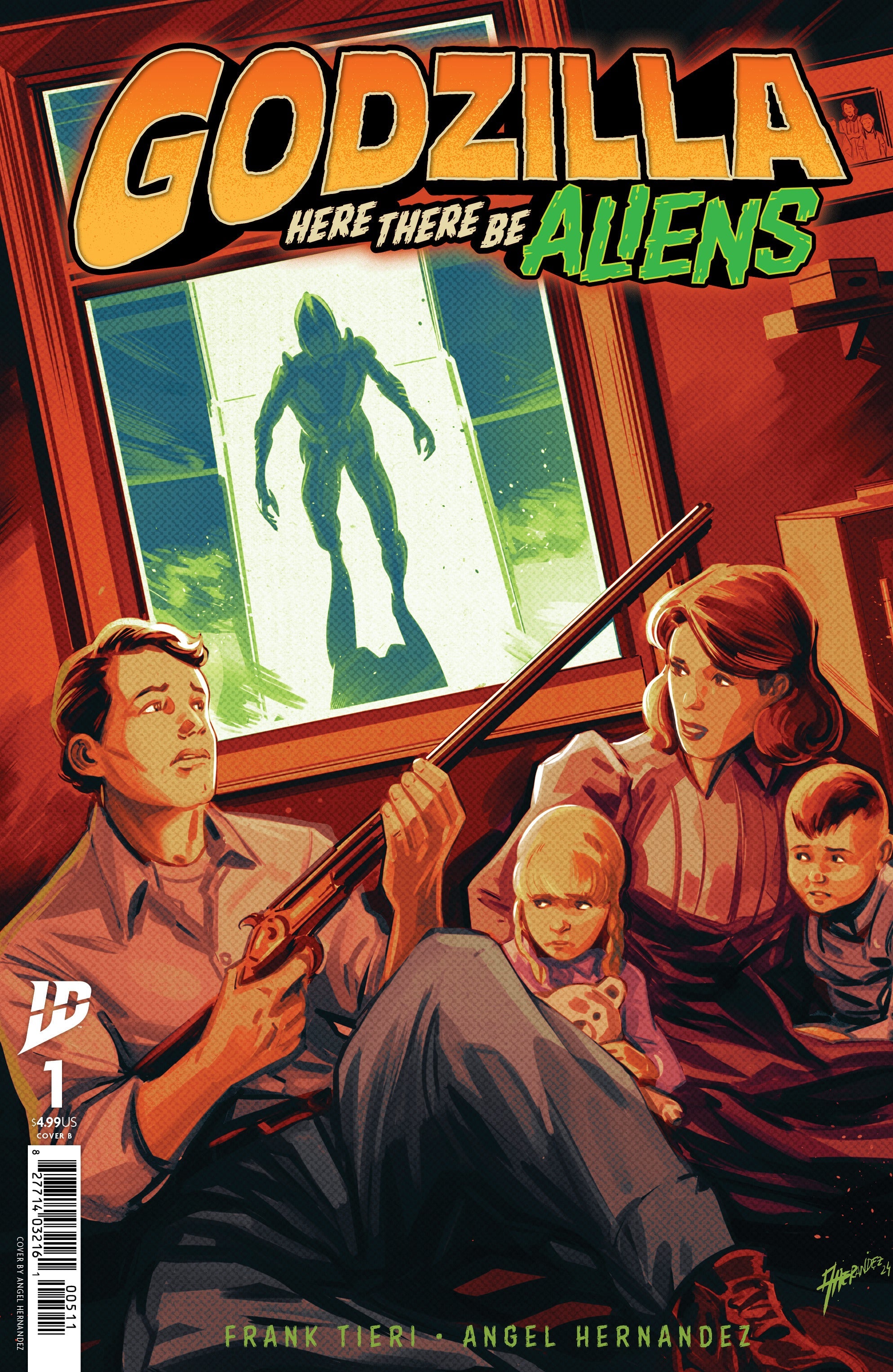 Godzilla Here There Be Aliens #1 B Angel Hernandez (05/14/2025) Idw