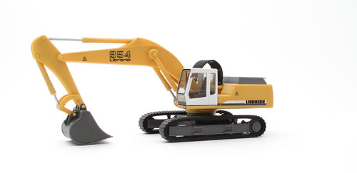 Herpa 148931 HO Scale Liebherr R954 Crawler Excavator - Assembled -- Yellow, White