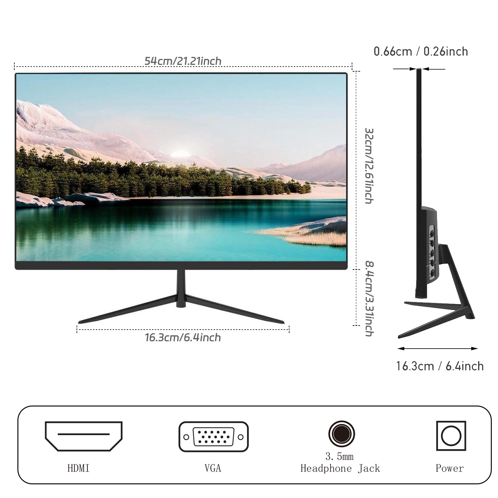 Rehisk 22Inch 75Hz Full HD 1080P Computer Monitor - RE221KV1