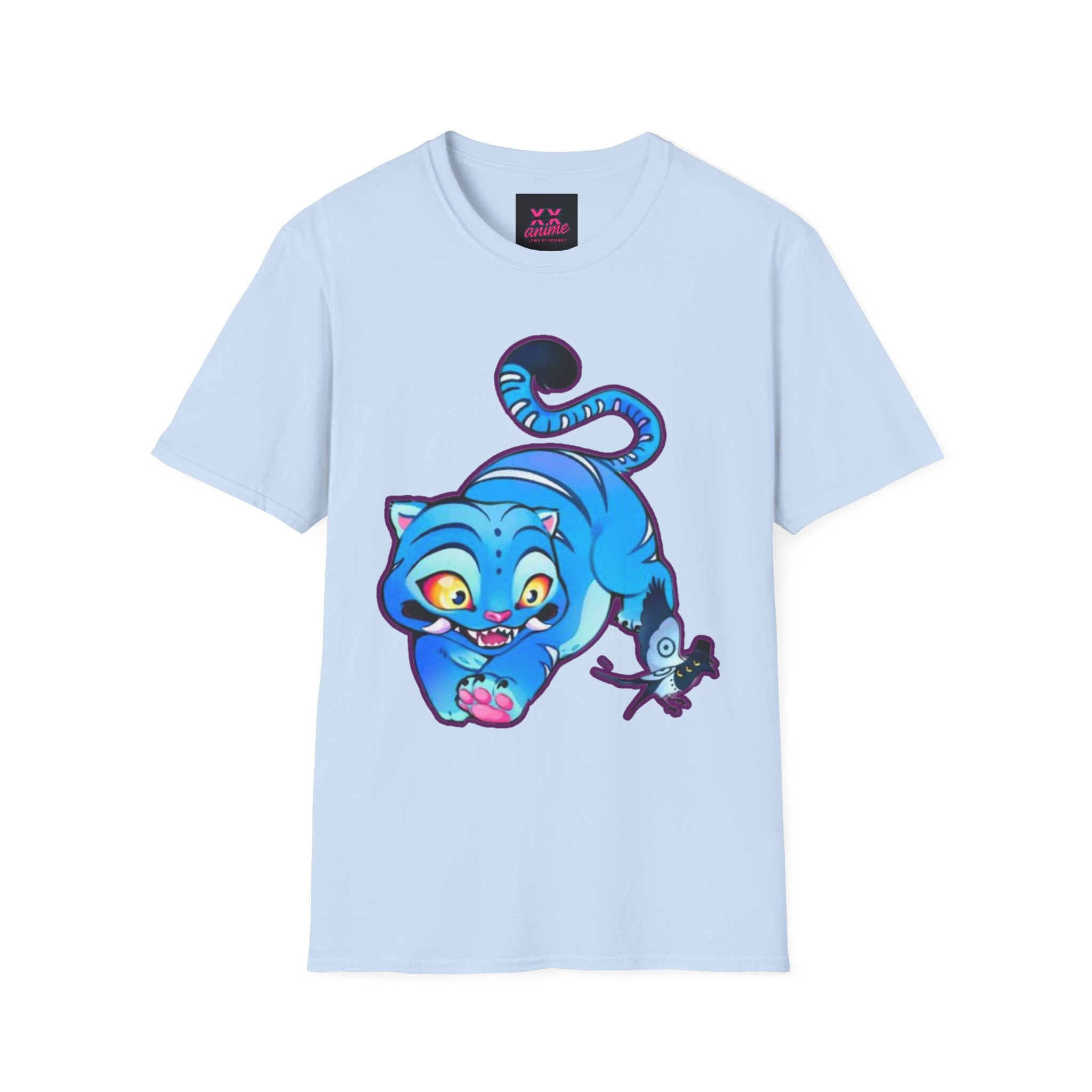 Playful Anime idol tiger Unisex T-Shirt, Cute Cat Design, Gift for Anime Lovers, Casual Wear, Summer Outfit, Unique Graphic Tee