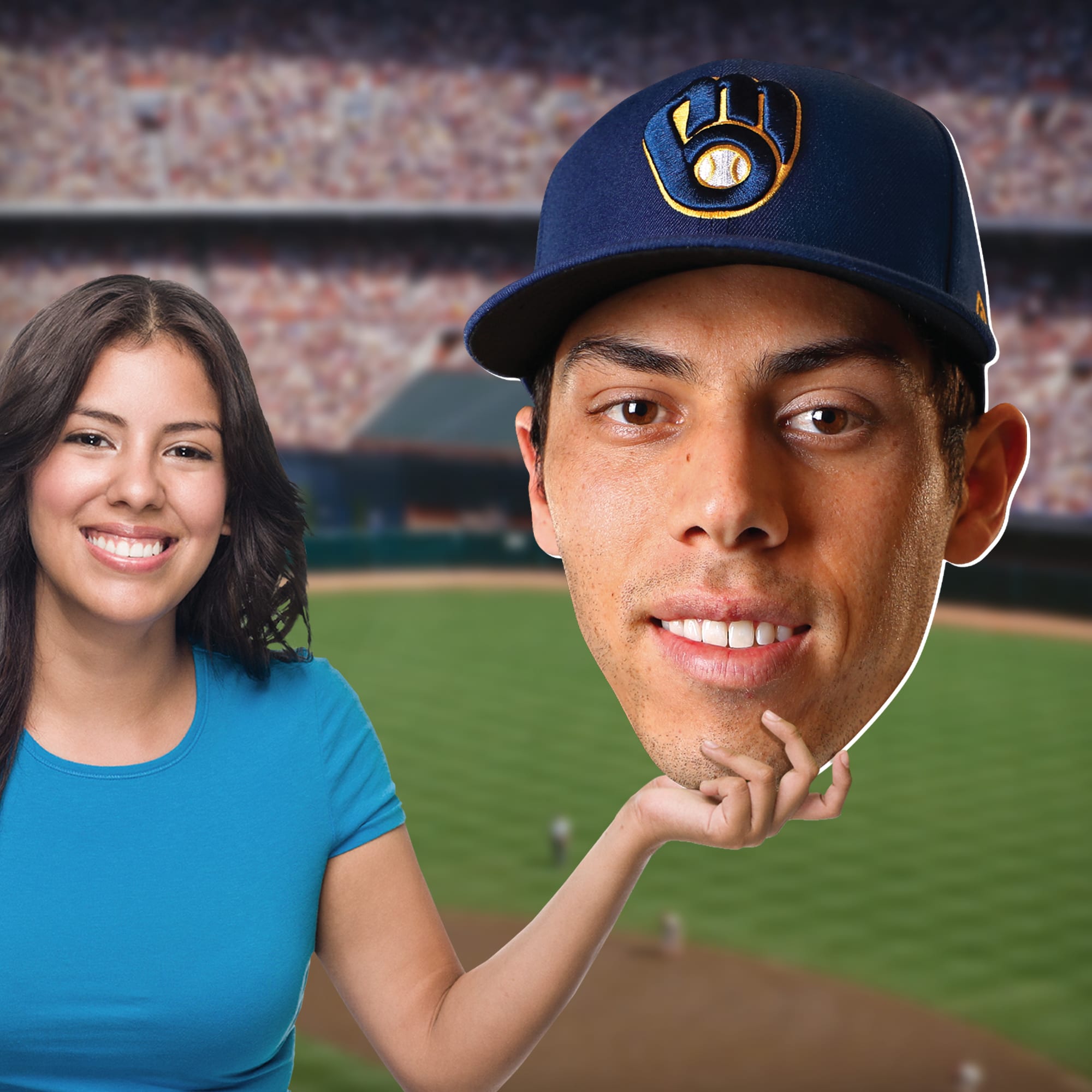 Christian Yelich - Big Head - Official MLB - Milwaukee Brewers - Foam Core Cutout