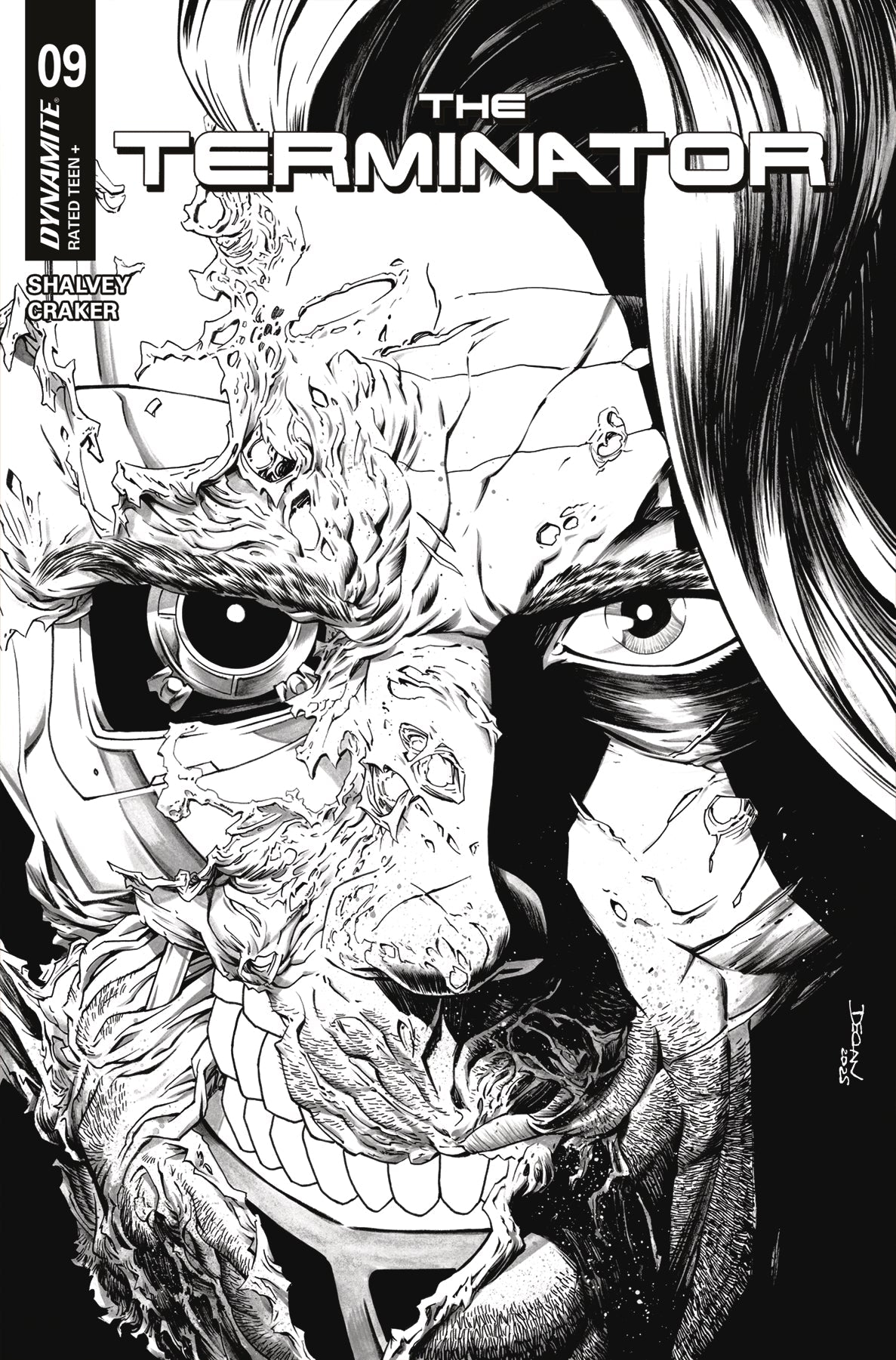 Terminator #9 F 1:10 Declan Shalvey Line Art (07/30/2025) Dynamite