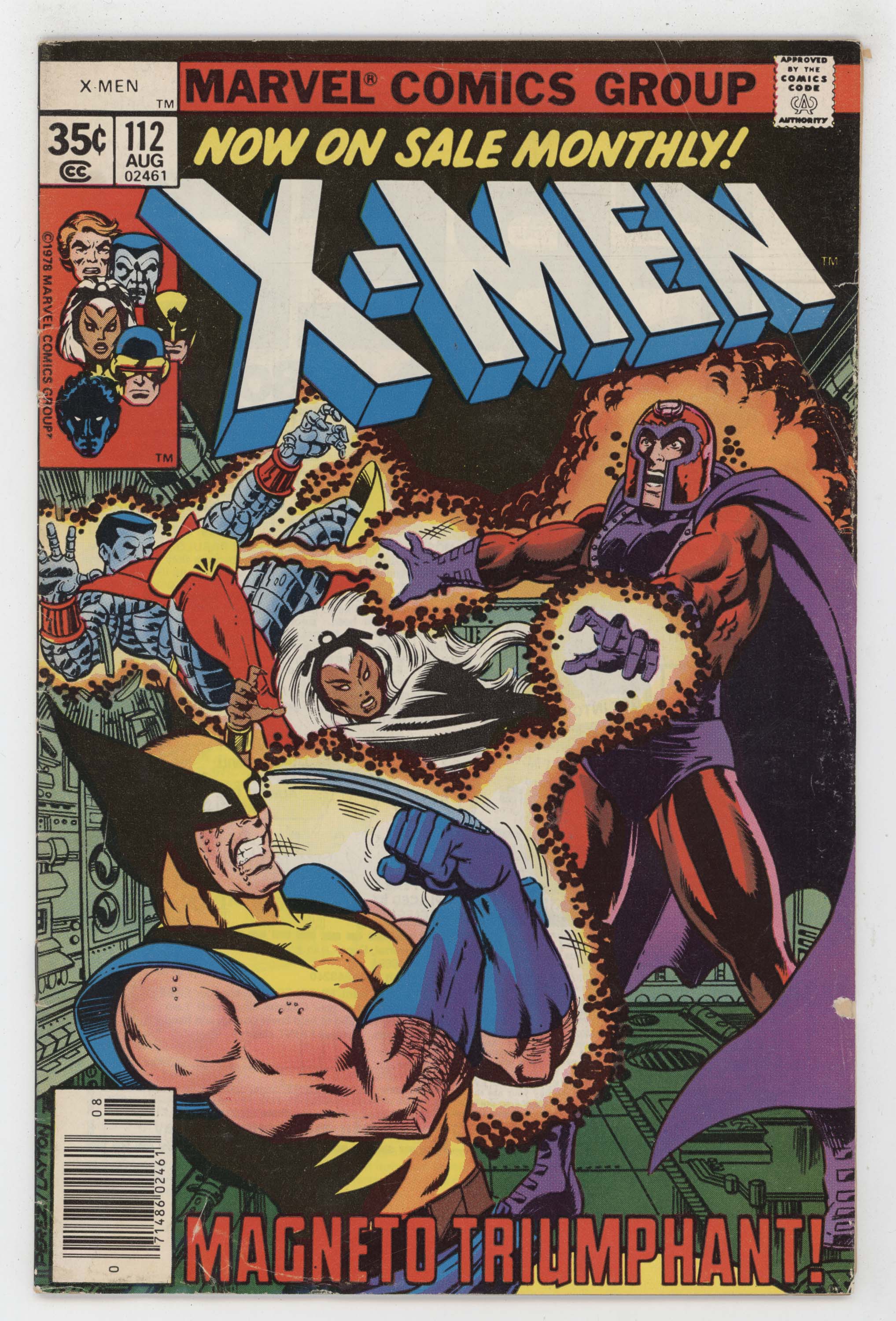 Uncanny X-Men 112 Marvel 1978 VG Wolverine Phoenix Colossus Storm Magneto