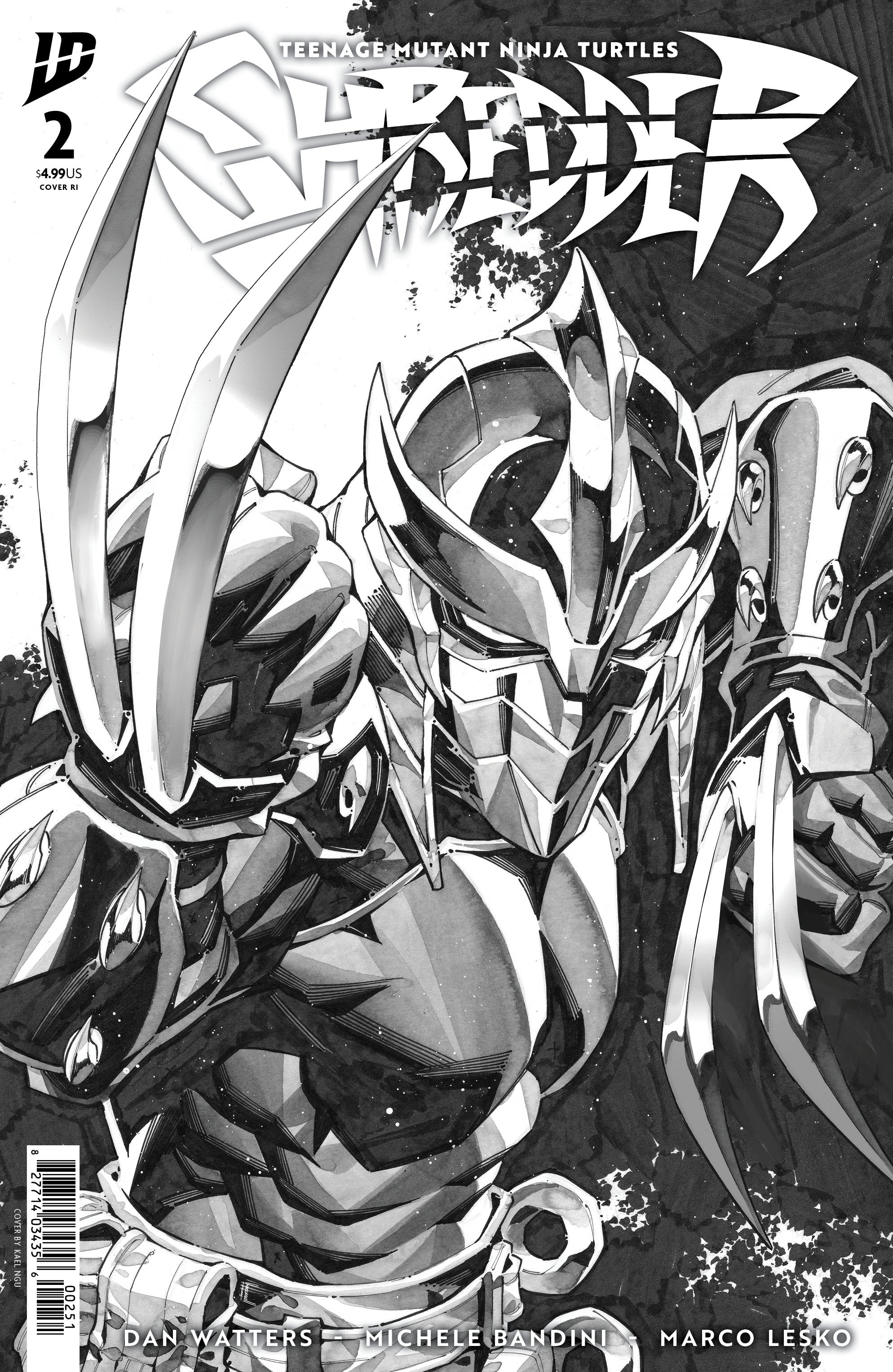 Teenage Mutant Ninja Turtles Shredder #2 E 1:25 By Kael Ngu B&W (10/15/2025) Idw
