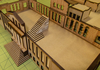 15mm WWII Government Building - Floor and Stairs Kit - 15MMDF350-4