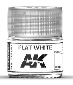 AK Interactive RC4 Real Colors: Flat White Acrylic Lacquer Paint 10ml Bottle