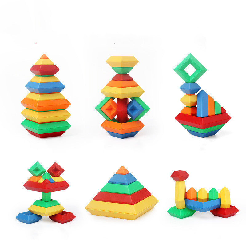 Rainbow Tower Ring Stack – Montessori Educational Building Blocks Set
