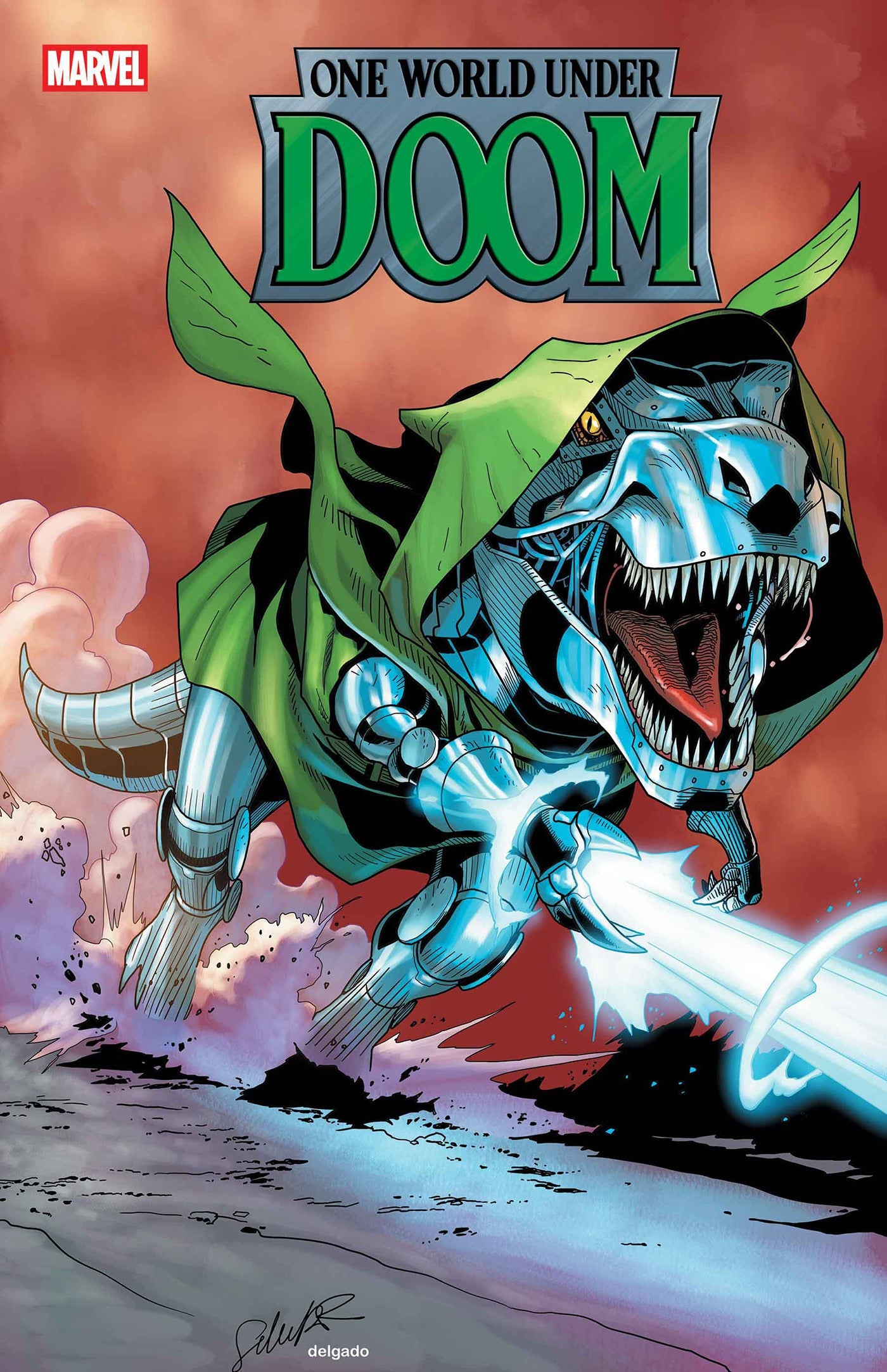 One World Under Doom #8 D Salvador Larroca Doomasaur Variant (10/15/2025) Marvel