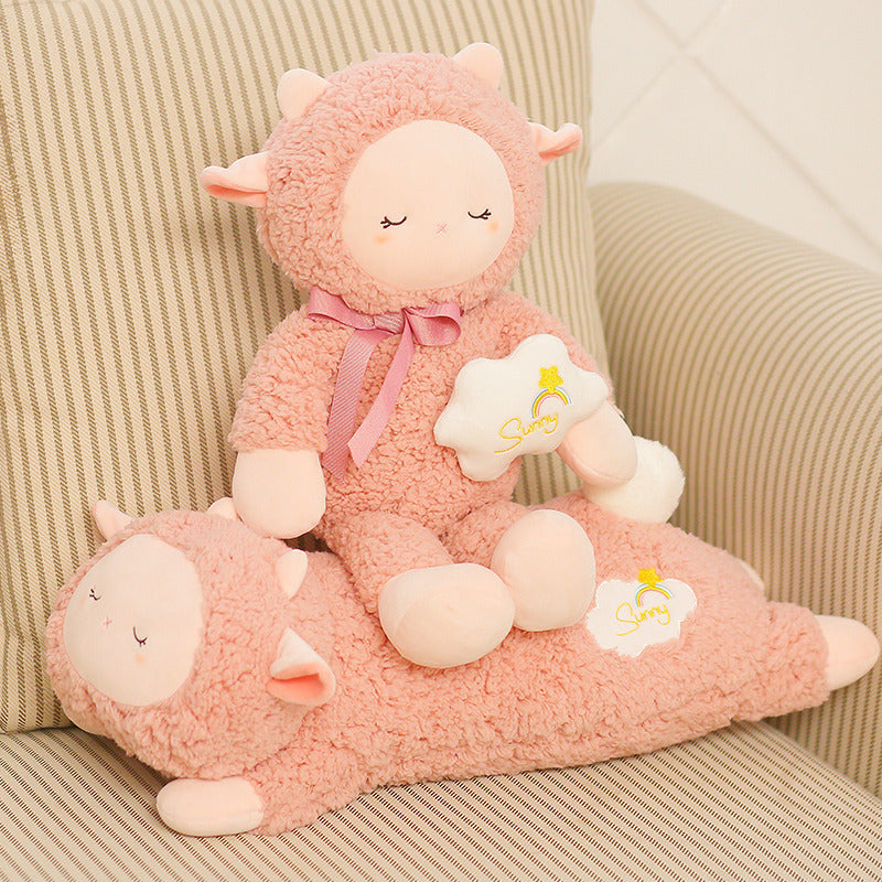 Plush Pink Sheep Toy – Soft Lamb Pillow Doll