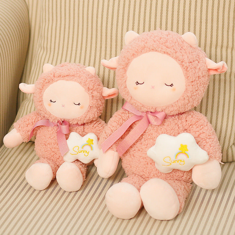 Plush Pink Sheep Toy – Soft Lamb Pillow Doll
