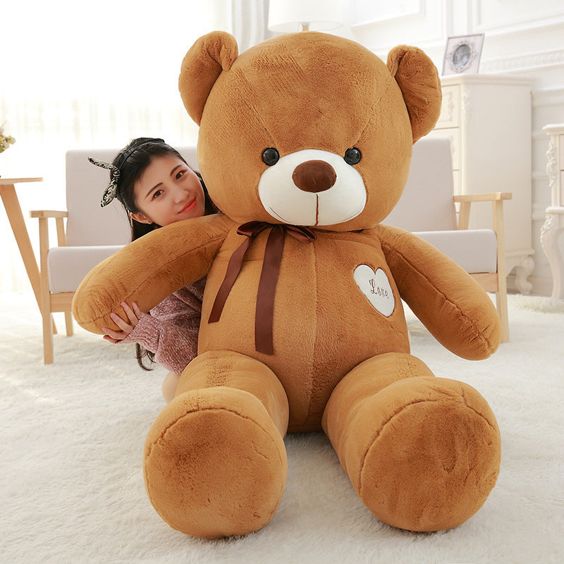 Plush Teddy Bear Doll – Soft Stuffed Toy with Ribbon Design