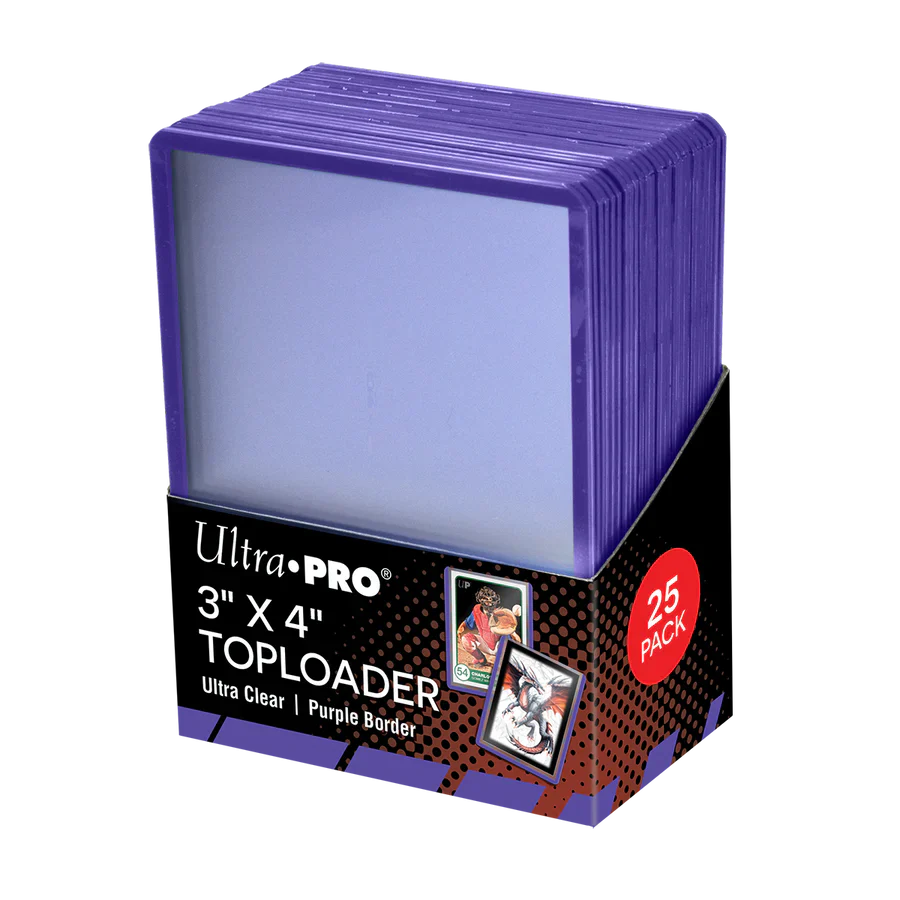 3" x 4" Colored Border Toploaders (25ct) for Standard Size Cards (Purple)