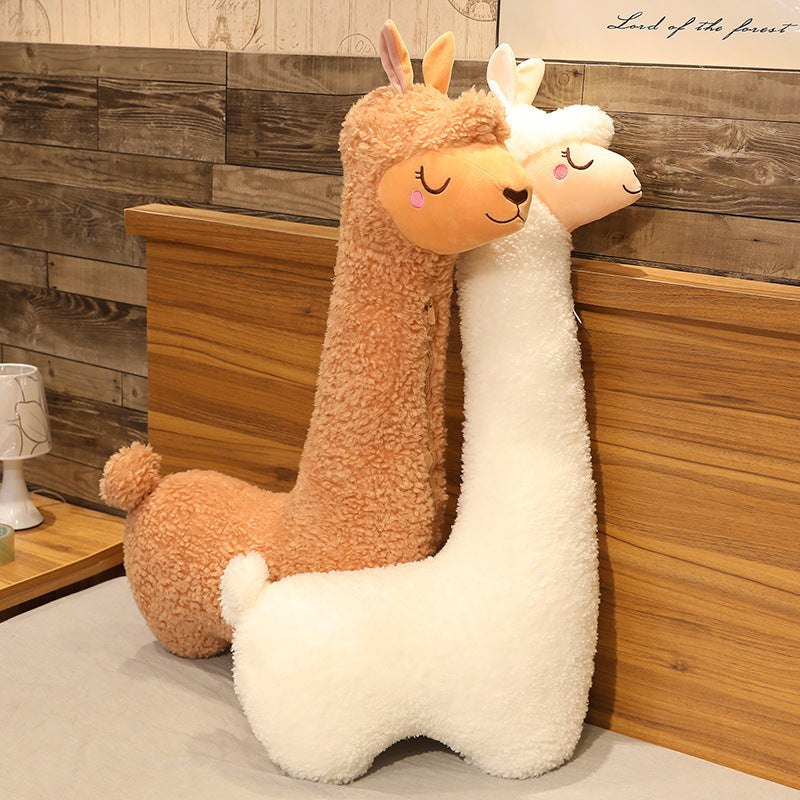 Large Plush Alpaca Pillow – Soft Stuffed Toy for Sleeping and Gifting