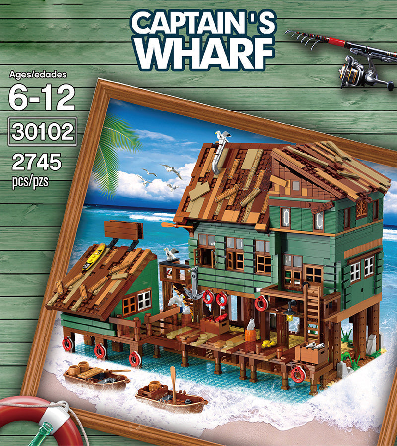 Captain's Wharf Building Block Set – Creative Fishing House Series Toy
