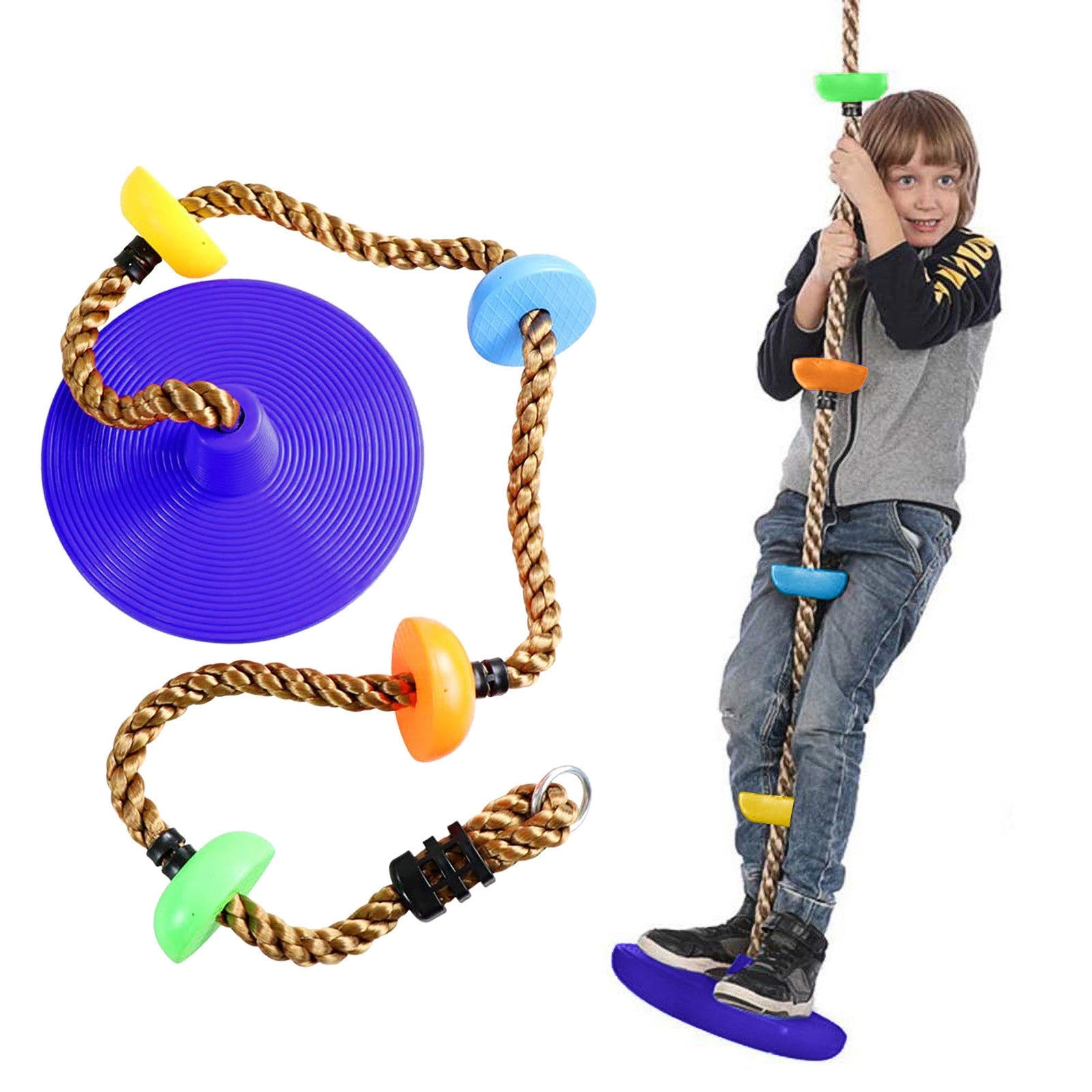 Fun Climbing Rope Swing with Platforms for Backyard Play