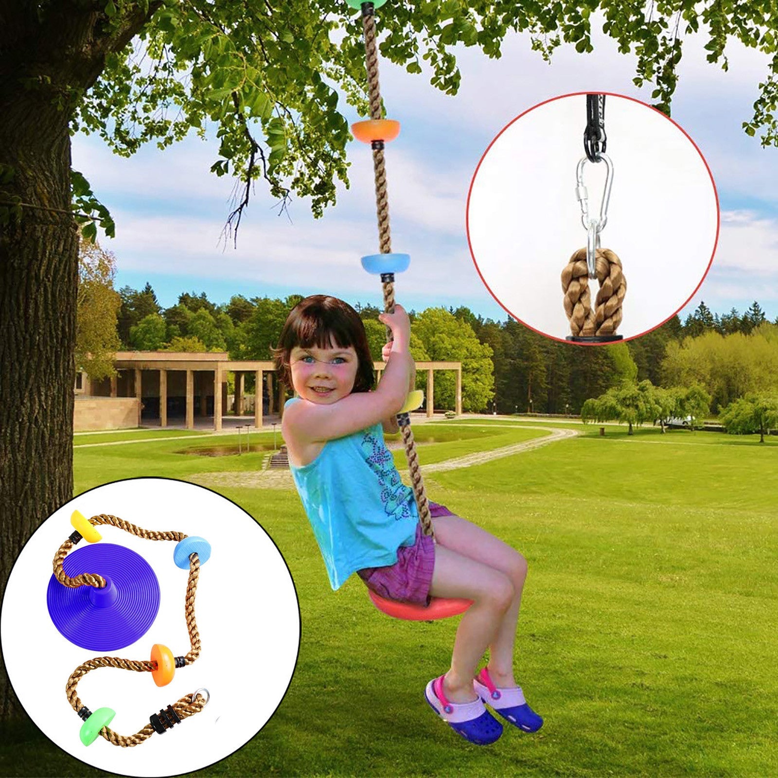 Fun Climbing Rope Swing with Platforms for Backyard Play