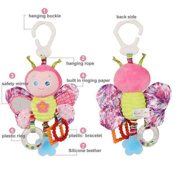 Soft Stroller Hanging Toys – Animal Plush Rattle for Babies