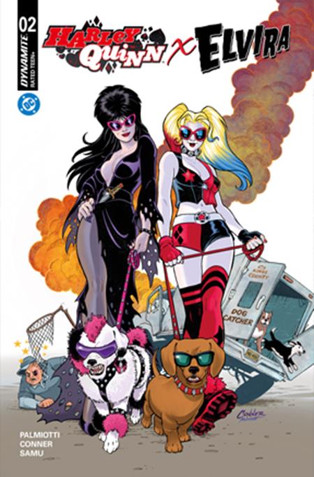 Harley Quinn X Elvira #2 A Amanda Conner Dogs (11/19/2025) Dynamite