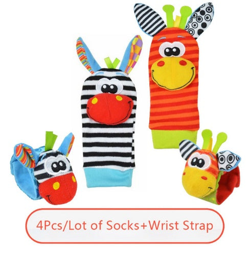 Soft Baby Rattle Wrist and Foot Socks Toy Set