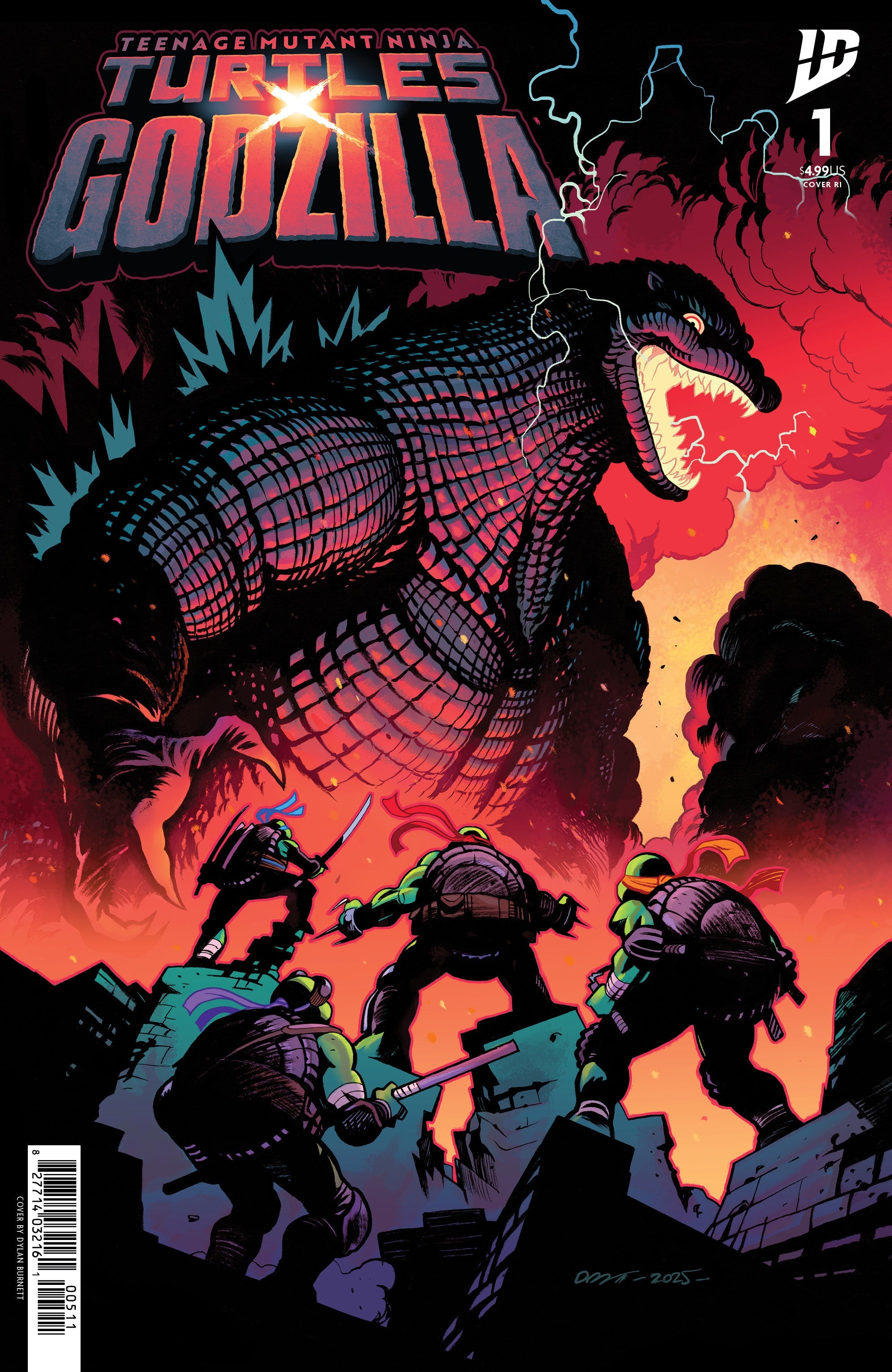 Teenage Mutant Ninja Turtles X Godzilla #1 F 1:25 Foil Dylan Burnett (11/12/2025) Idw