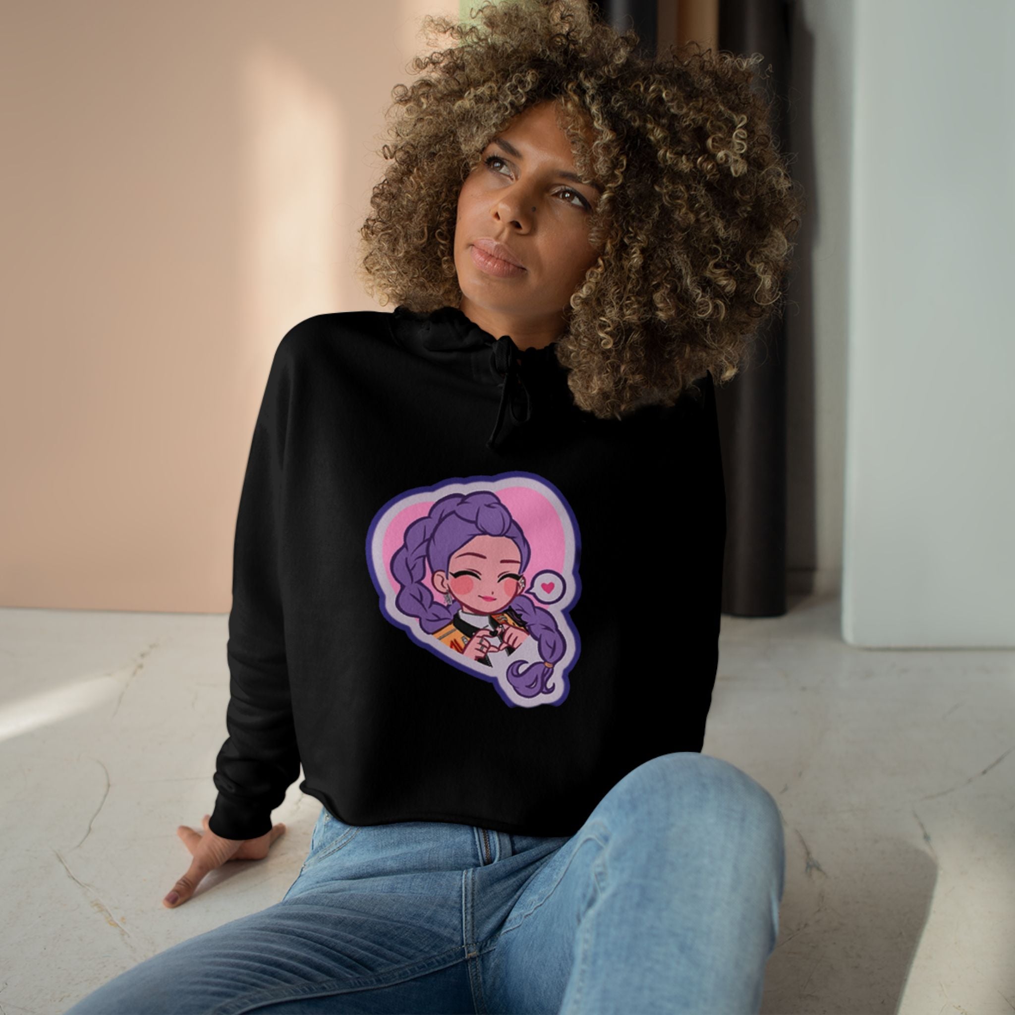 Idol style 2 Crop Hoodie | Cute Cartoon Design, Stylish Streetwear, Perfect for Gifts, Cosplay, and Fall Fashion