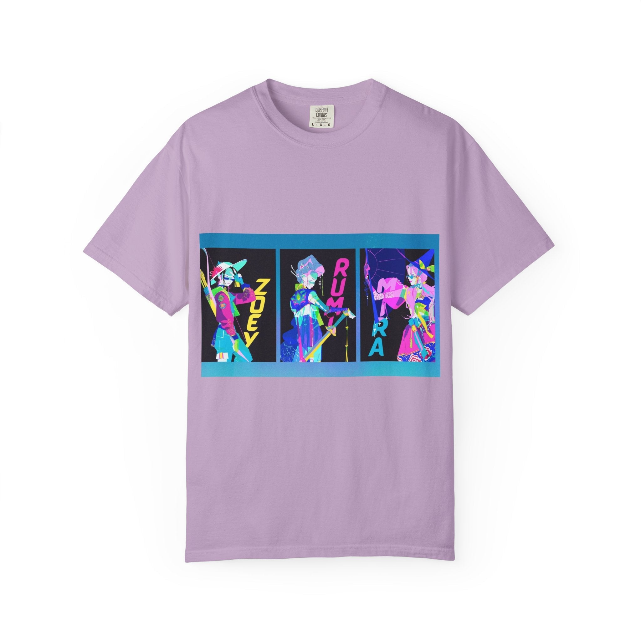 Anime-Inspired kpop Garment-Dyed T-shirt, Graphic Tee, Unisex Anime Shirt, Casual Wear, Gifts for Anime Lovers