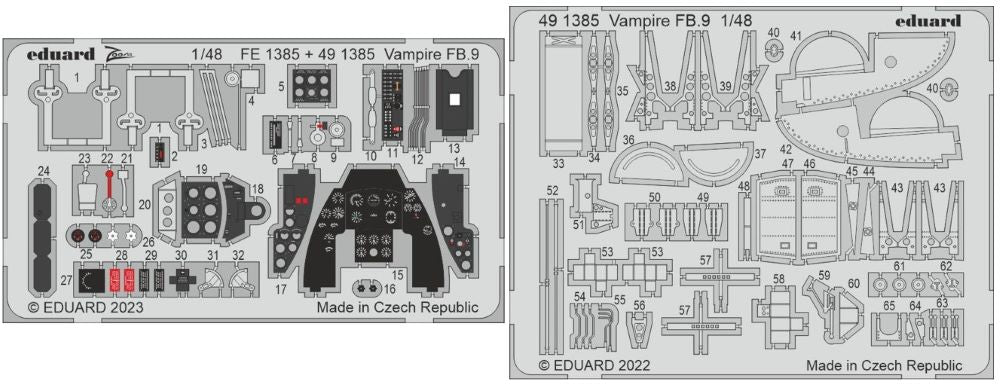 Eduard 491385 1/48 Aircraft- Vampire FB9 for ARX (Painted)
