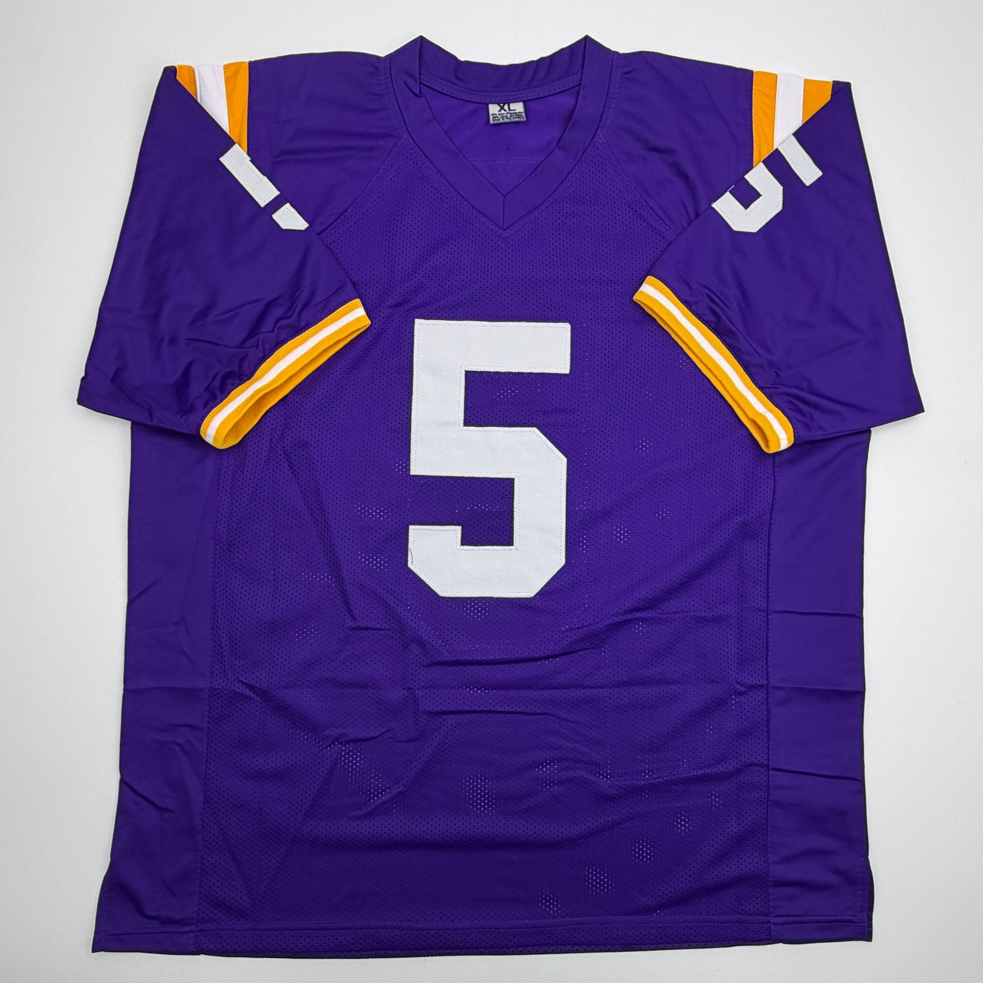 Autographed/Signed Derrius Guice LSU Purple College Football Jersey JSA COA