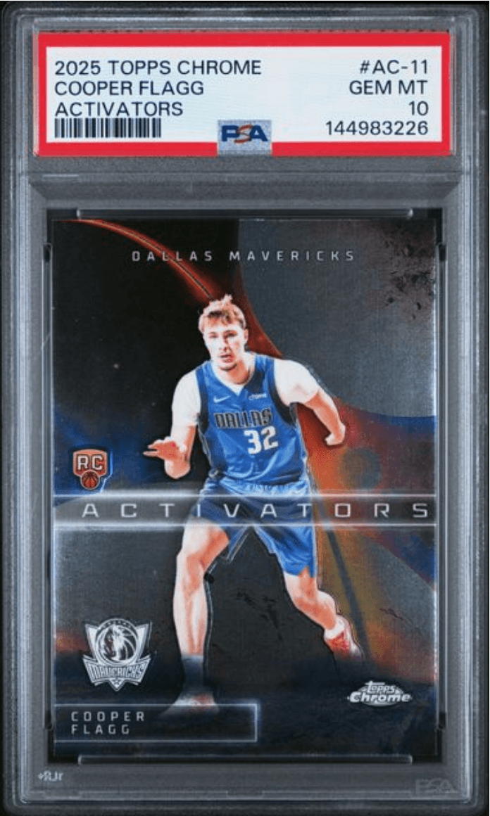 Graded 2025 Topps Chrome Cooper Flagg #AC11 Activators Rookie RC Basketball Card PSA 10 Gem Mint