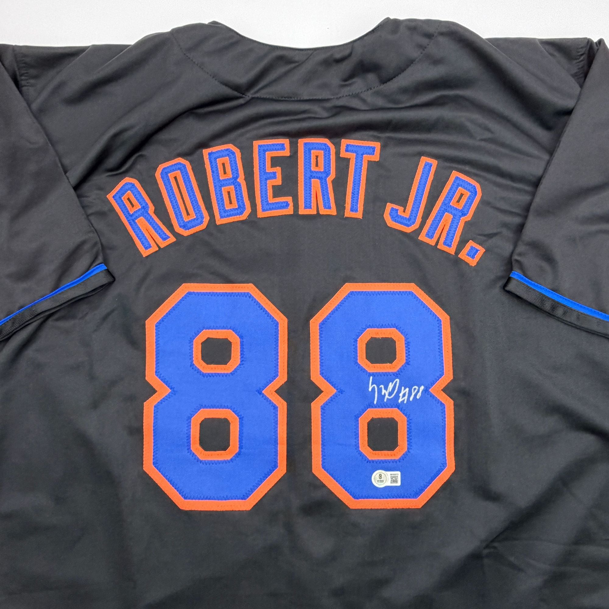 Autographed/Signed Luis Robert Jr. New York Black Baseball Jersey Beckett BAS COA