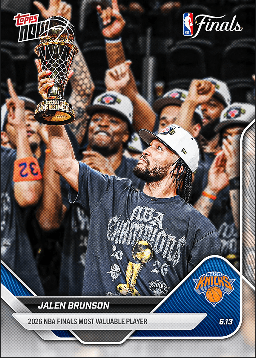 2025 Topps Now Jalen Brunson #339 2026 NBA Finals Most Valuable Player New York Knicks Basketball Card