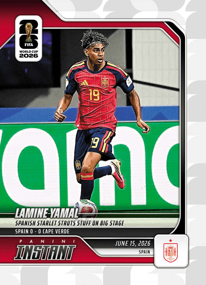 2026 Panini Instant FIFA World Cup Lamine Yamal #30 Spanish Starlet Struts Stuff On Big Stage Spain Soccer Card